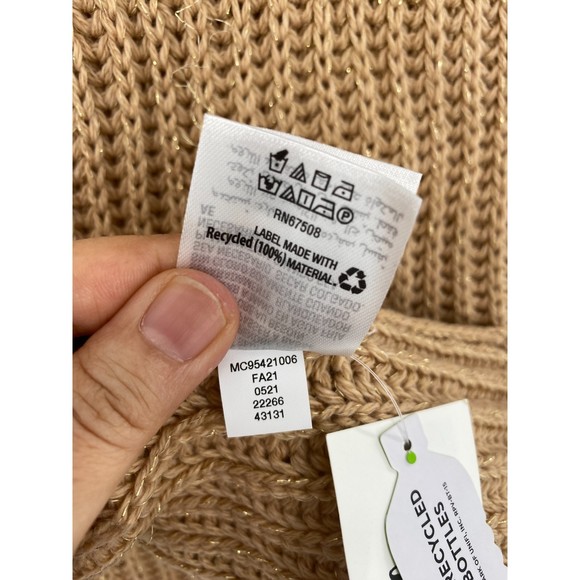 Style & Co NWT Solid Ribbed Muffler Extra Long Recycled Wrap Scarf Camel OS New - Picture 9 of 10